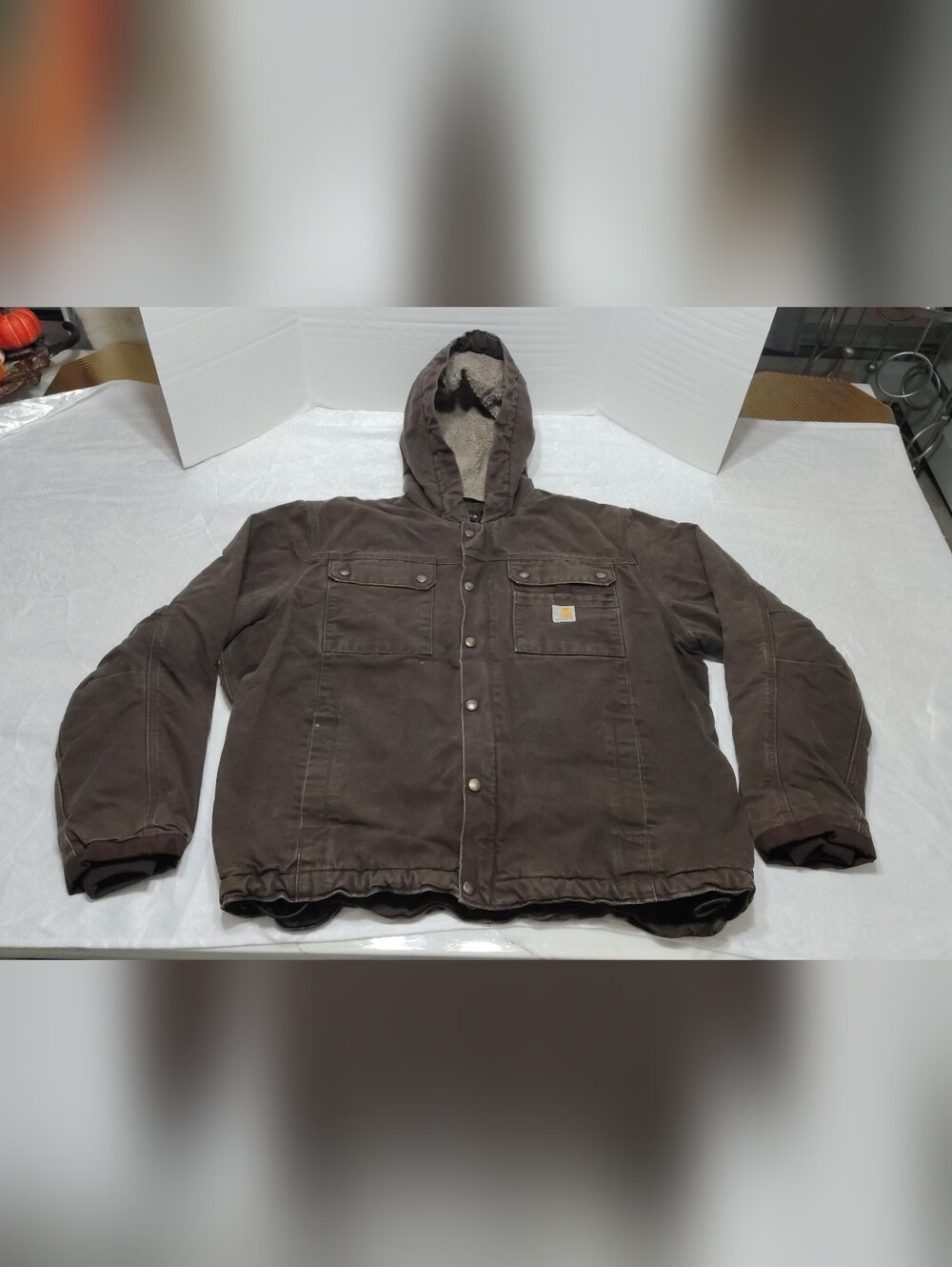 Carhartt Washed Duck Bartlett,Men - LARGE, Sherpa Lined Utility Jacket
